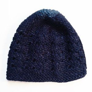 Brand Unknown Blue Hand Knit Dark Blue Baby Hat Size Unknown